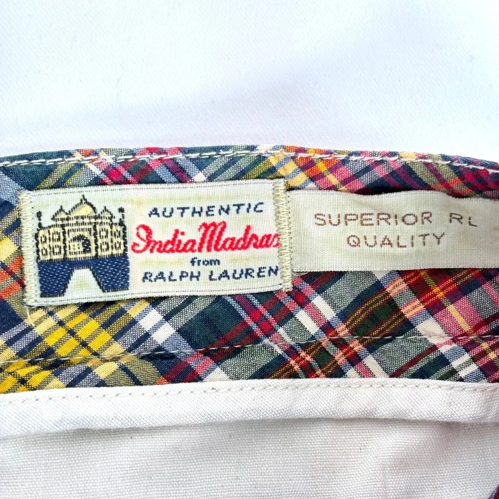 Polo Ralph Lauren Shorts Multicolor Plaid Authentic India Madras Mens 32